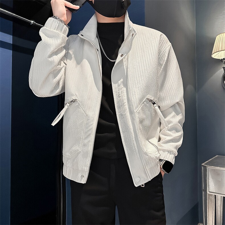 高级感痞帅立领炸街夹克外套男社会小伙店主风301C-JK11-P98控138,男装夹克,星座301C（原B323）