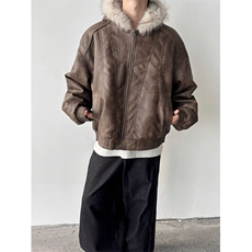 美式复古毛领座山雕棉服男款秋冬季重磅皮毛一体夹克外套M2229，男装夹克，星座1116A（原606A-3）