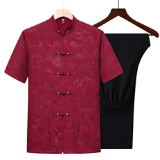 夏季唐装男士套装风中青年中式复古汉服新款TR2287-P140，男装休闲套装，星座1105-3