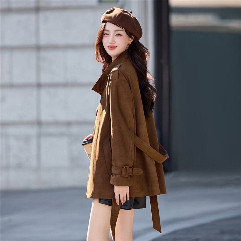 加棉风衣外套女中长款秋冬2025新款流行高端系带收腰保暖上衣，女装棉衣/棉服，浙宝029