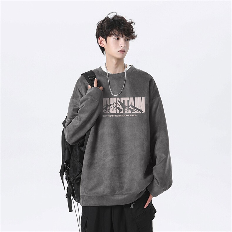 抖音得物高品质美式潮流麂皮绒宽松圆领卫衣wyjp4037-特p35控69,男装卫衣,星座605(原A050)