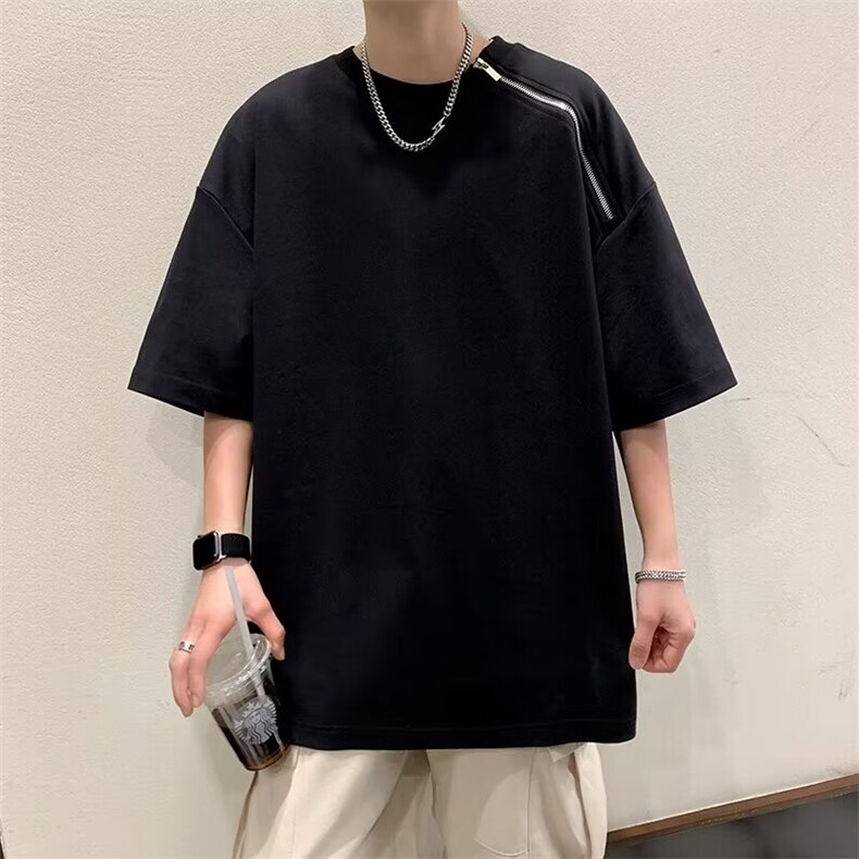 2024春夏季新款男休闲圆领短袖,冰感拉链T恤MT126P32,男装T恤,星座1116-2