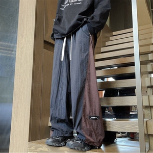 新款高品质春夏港风冲锋配色潮男直筒休闲裤K809-P45图片