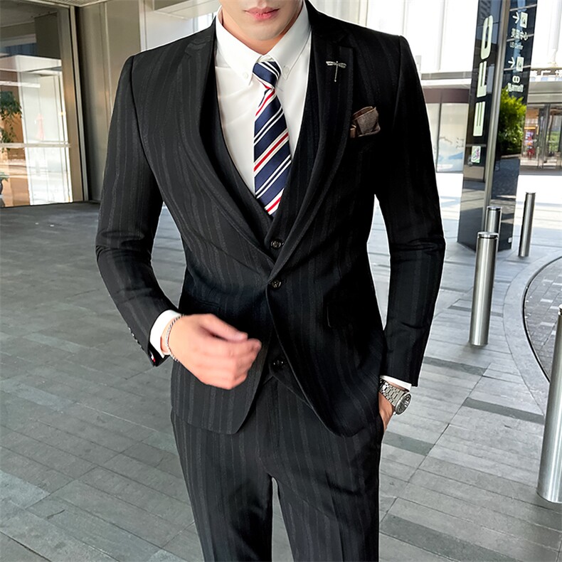2025新款男士休闲西服套装深灰浅灰黑色西服2218-P220,男装西服,星座311B