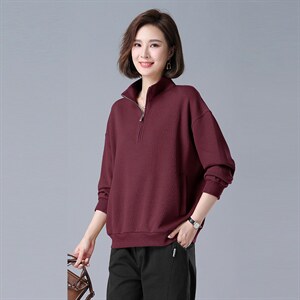 休闲女春秋2025新款大码洋气减龄显瘦中年妈妈运动卫衣图片