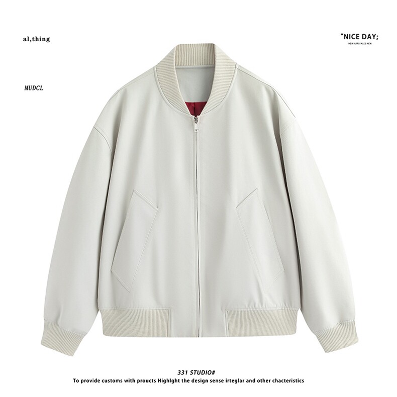 平铺~2026春季阔版简约棒球服夹克外套YJ6018/P98,男装夹克,电商B331