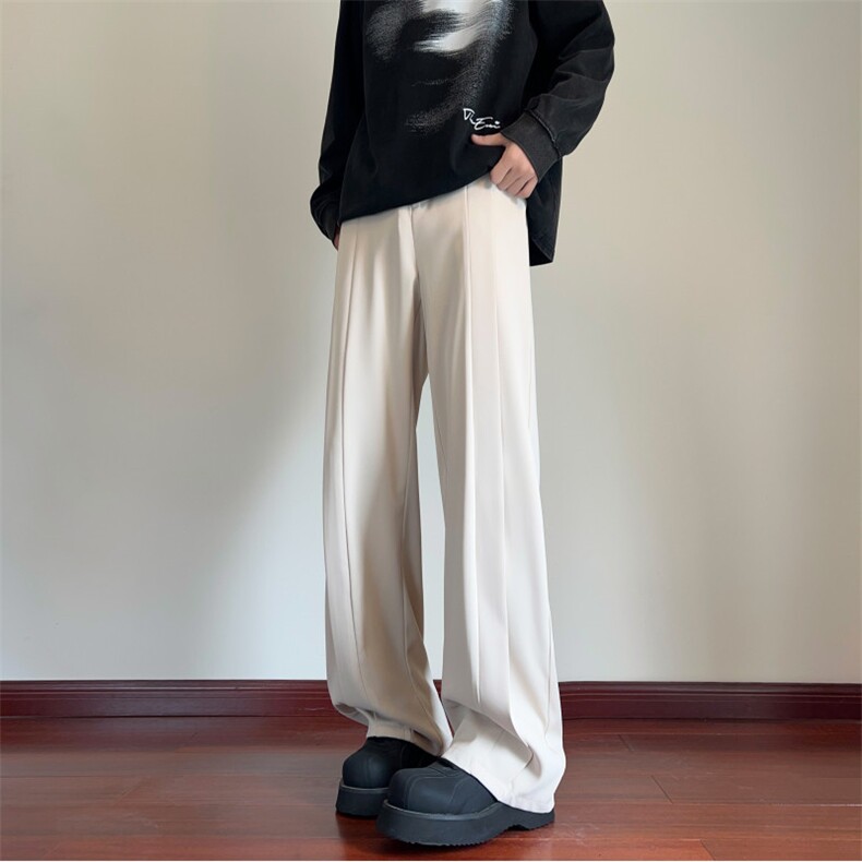 抖音品质秋季新款高级垂坠感弯刀休闲西裤B315-K24247-特p45控88,男装西裤,电商B315