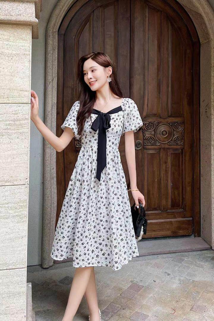 新款碎花连衣裙！气质美！，女装连衣裙，布丁花