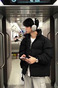 GENIOLAMODE加绒加厚男女款棉服秋冬季潮牌ins立领面包服宽松外套图片