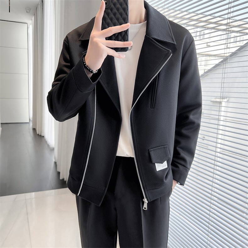 轻熟风~春季斜拉链设计机车服夹克外套K354/P105,男装夹克,电商B331