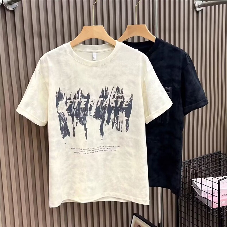 短袖t恤衫男士夏季2025新款体恤男装美式男生潮牌宽松上衣服男款,男装T恤,电商B212（原钱塘6029）