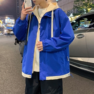 假两件连帽夹克男潮流宽松休闲外套A161-2362-P65图片