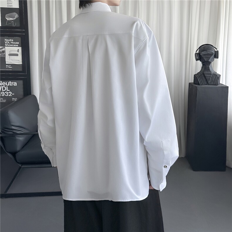 设计感不规则立体休闲白色衬衫SG633-P78,男装衬衫,星座1017