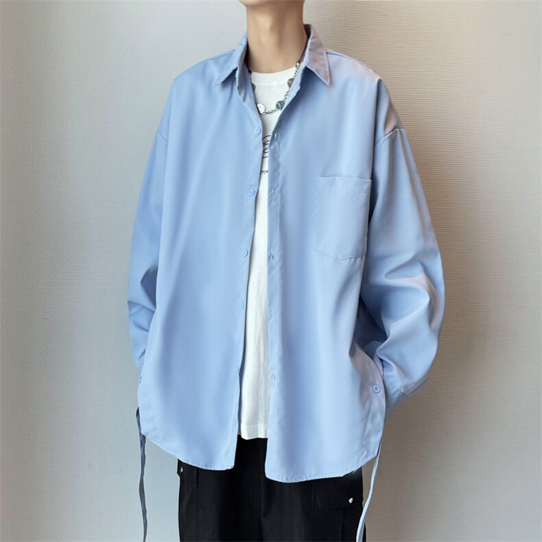 慵懒冷淡风长袖衬衫男oversize宽松休闲衬衣2023新款CS061-P43,男装衬衫,星座308B-1