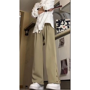 夏季新中式美式高街 hiphop盘扣休闲九分西裤货号K2422图片