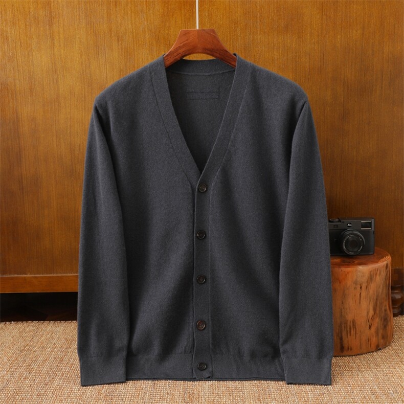 2025年秋季时尚百搭休闲简约男士开衫，男装羊绒开衫，米亚康羊绒