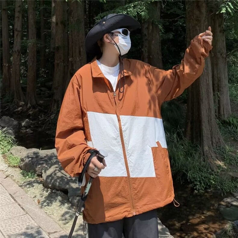防晒衣男韩版潮流拼色痞子帅气2023夏季新款ins宽松外套W4815-P38,男装防晒衣,星座412-2