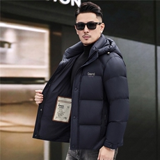 2025新款冬季短款90绒子白鸭绒羽绒服外套中年男装加厚羽绒服夹克，男装夹克，钱塘723