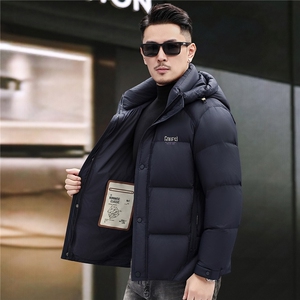 2025新款冬季短款90绒子白鸭绒羽绒服外套中年男装加厚羽绒服夹克图片