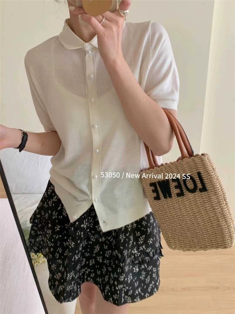气质小翻领设计薄款开衫女2025春夏新款针织衫,针织衫/毛衣,圣旺供货