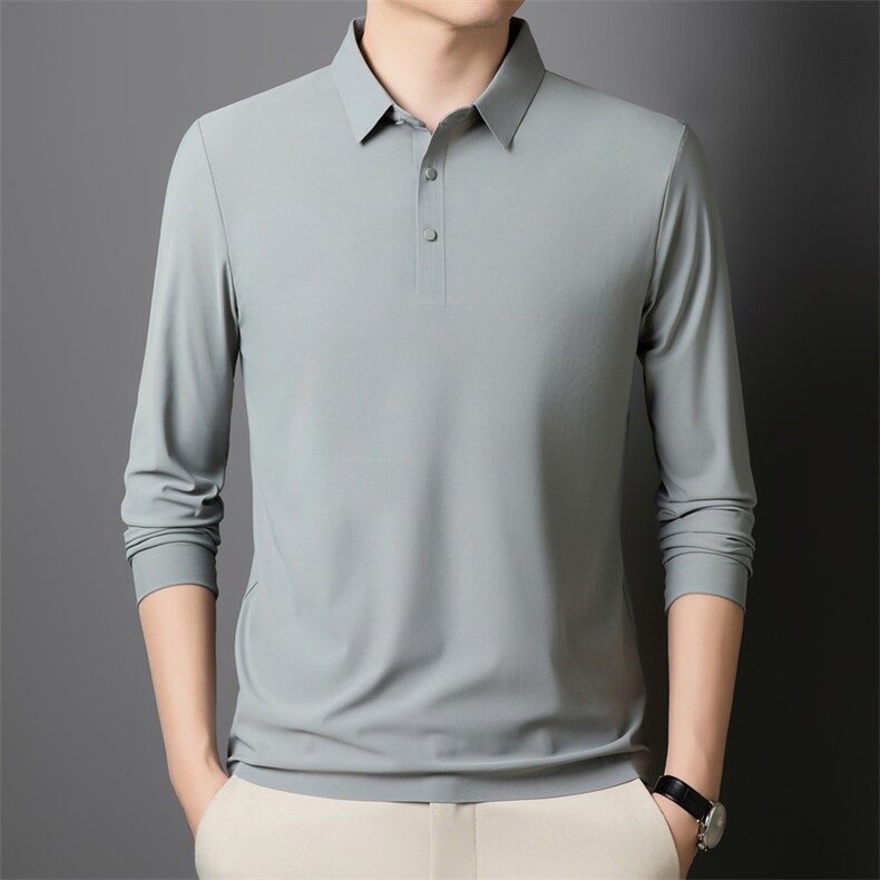 抗皱长袖t恤男士2026新款春季翻领polo衫体恤上衣服PL8898-P40,男装T恤,星座610（原A335）