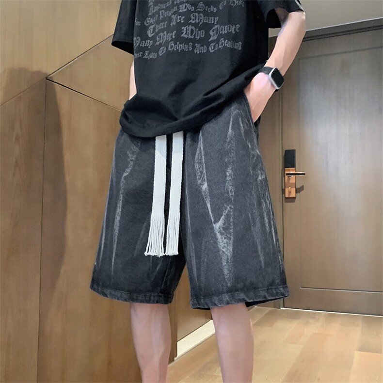 港风牛仔短裤夏季韩版五分裤男潮流百搭休闲裤子XD22933特批32,男装休闲裤,电商A042