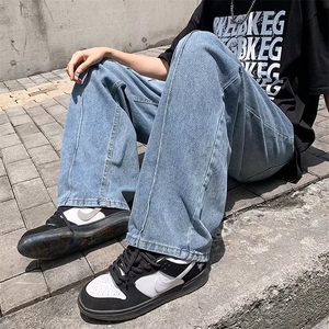 牛仔裤男夏季潮牌宽松大码休闲裤子高街设计N1011P38图片