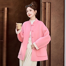 100%绵羊毛双面羊绒大衣女2024年新款高端小个子双面呢外套，女装双面呢大衣，美沁