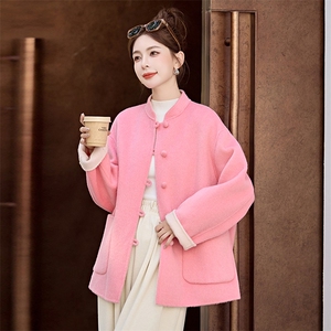 100%绵羊毛双面羊绒大衣女2024年新款高端小个子双面呢外套图片