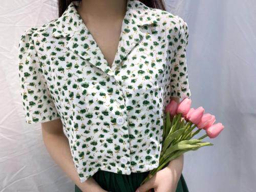 雪纺显白小上衣百搭，女装，潮溢