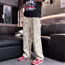 时尚潮牌运动裤褶边宽松型九分裤男休闲裤潮潮流夏季K3637-P33，男装休闲裤，星座512-2