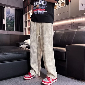 时尚潮牌运动裤褶边宽松型九分裤男休闲裤潮潮流夏季 K3637-P33图片