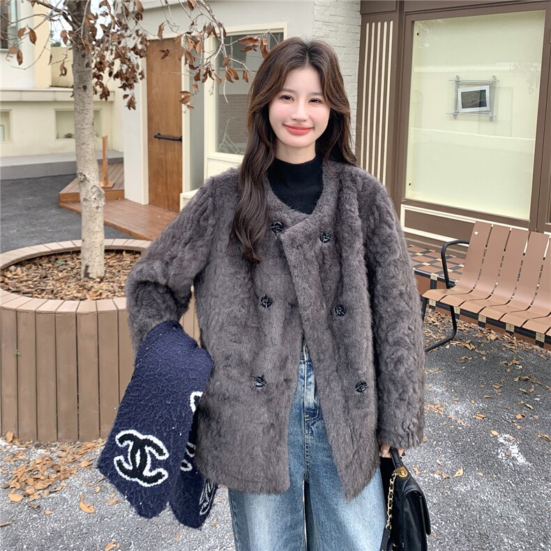 现货：冬装新款毛毛绒仿皮毛一体外套2C135-8950P205K318,女装皮草,2C135