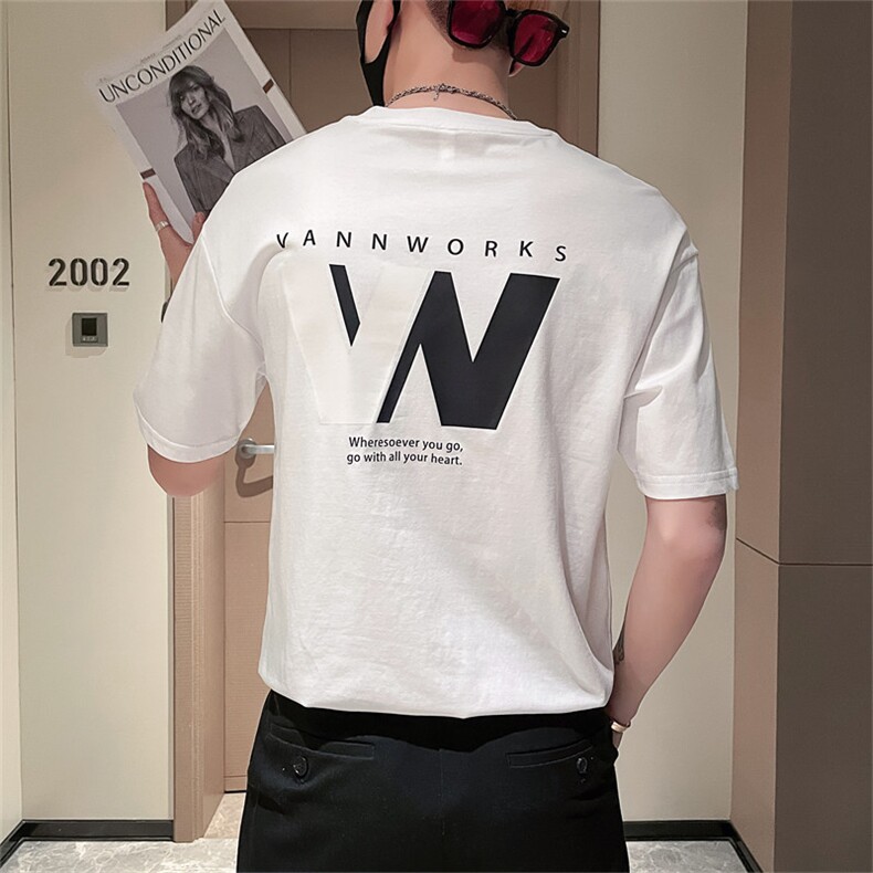 T恤男夏季薄款ins潮牌短袖2024新款圆领上衣体恤,男装T恤,星座102A（原电商D309-1）