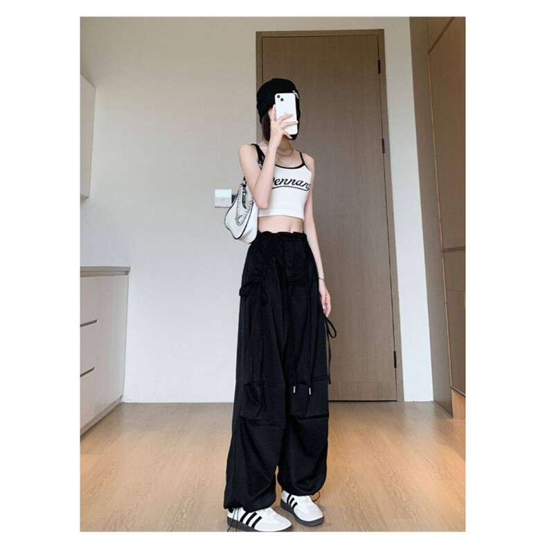 AK2405-p50美式降落伞工装裤女春秋宽松休闲速干小个子伞兵阔腿裤,女装休闲裤,星座617A-2
