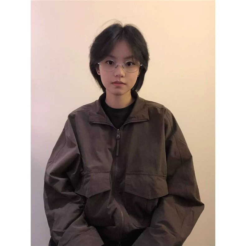 潮韩风外套格子夹克男潮流宽松秋季外套学生港风JKW53,男装夹克,星座516A