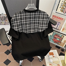 时尚格子披肩设计短袖T恤男女2025夏季新款潮流休闲上衣GA223P50，男装T恤，星座1013-5