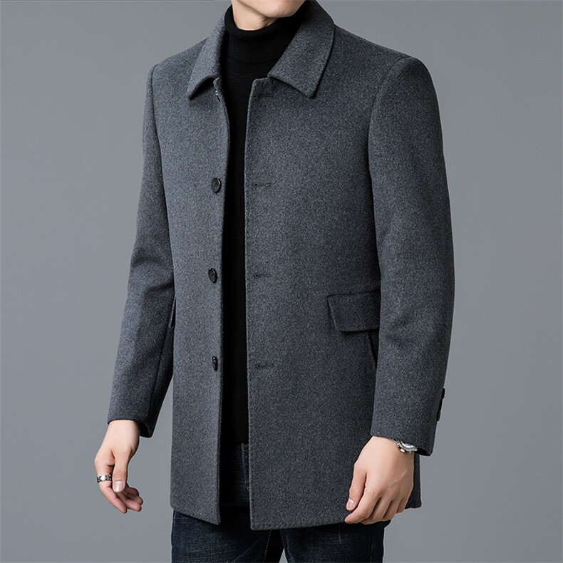 DZM2206钱塘2020-3冬季厚款商务休闲翻领中年男士毛呢大衣P300,男装毛呢大衣,钱塘207-3