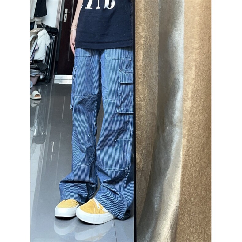 【网图有货】条纹工装牛仔男款夏季美式复古裤子KZ23CC-特P58,男装工装外套,星座1007（原301D）