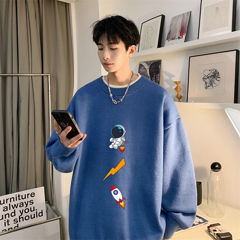 控78假两件毛衣男大码加绒针织衫男毛线衣M80165-P55加绒P70,男装针织衫/毛衣,电商A040