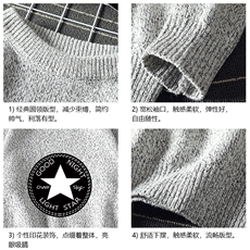M19008-P45加绒款-P65加厚加绒毛衣男大码毛线衣男针织衫男线衫，男装针织衫/毛衣，电商A040A