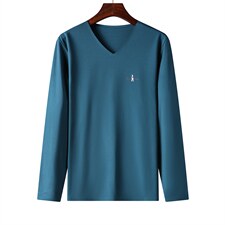 QLM77189男式秋季服装新款长袖T恤青年四季打底体恤P66，男装T恤，电商B360