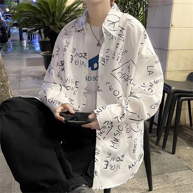 长袖衬衫男港风潮流C133P28图片