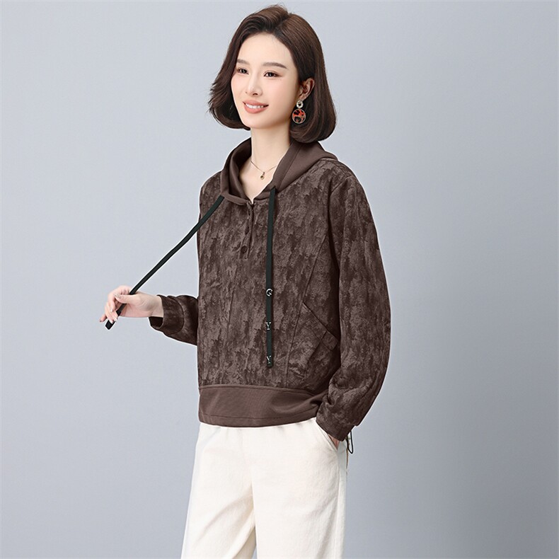 大码2025夏季新款个性韩版短袖连帽T恤拼接九分休闲裤女9027/720,女装卫衣/绒衫,阿丹