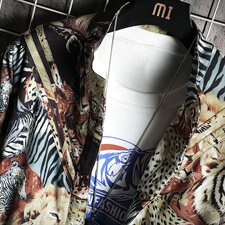 动物图案宽松风衣型摇粒绒夹克外套男mj220-p100，男装夹克，电商B288