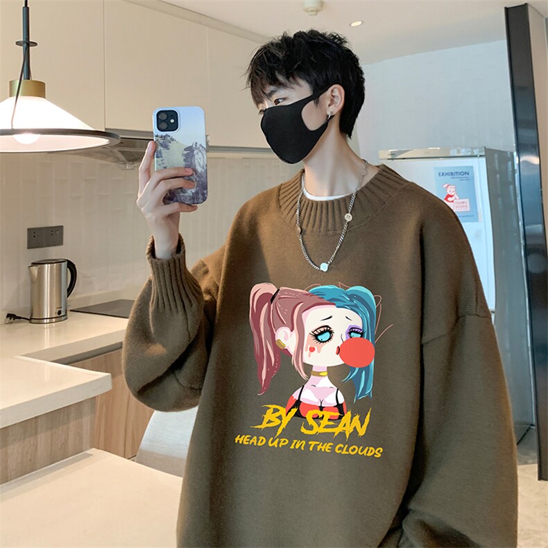 半高领毛衣男士大码针织衫男毛线衣男M18298-P45加绒款-P65,男装针织衫/毛衣,电商A040