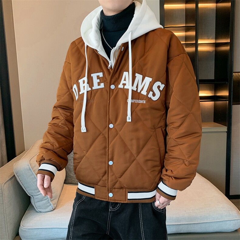 假两件棉服男士2024年新款青少年加厚棉衣服冬装外套M0791-P108,男装棉衣,星座308B-2