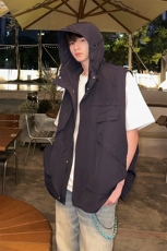 8XL-M四季工装外套街头机能口袋连帽防水无袖马甲坎肩JK1316P78，男装夹克，电商D206-1
