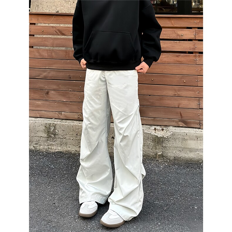 防水硬挺微喇褶皱西裤潮牌新款宽松直筒大货310A-4-XK16-特批35,男装西裤,星座310A-4