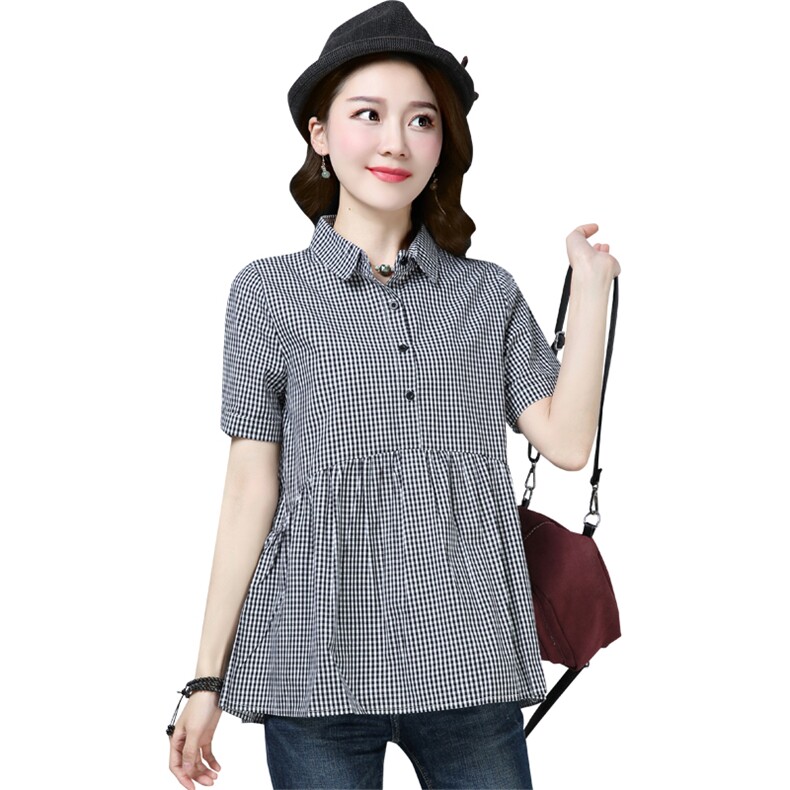 当我飞奔向你苏在在同款衣服复古短袖衬衫女夏季韩版小众格子上衣,女装衬衫,板酷